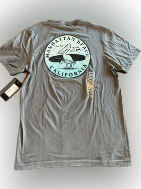 Riviera Manhattan Beach Pelican Graphic Short-Sleeve Tee - Gray